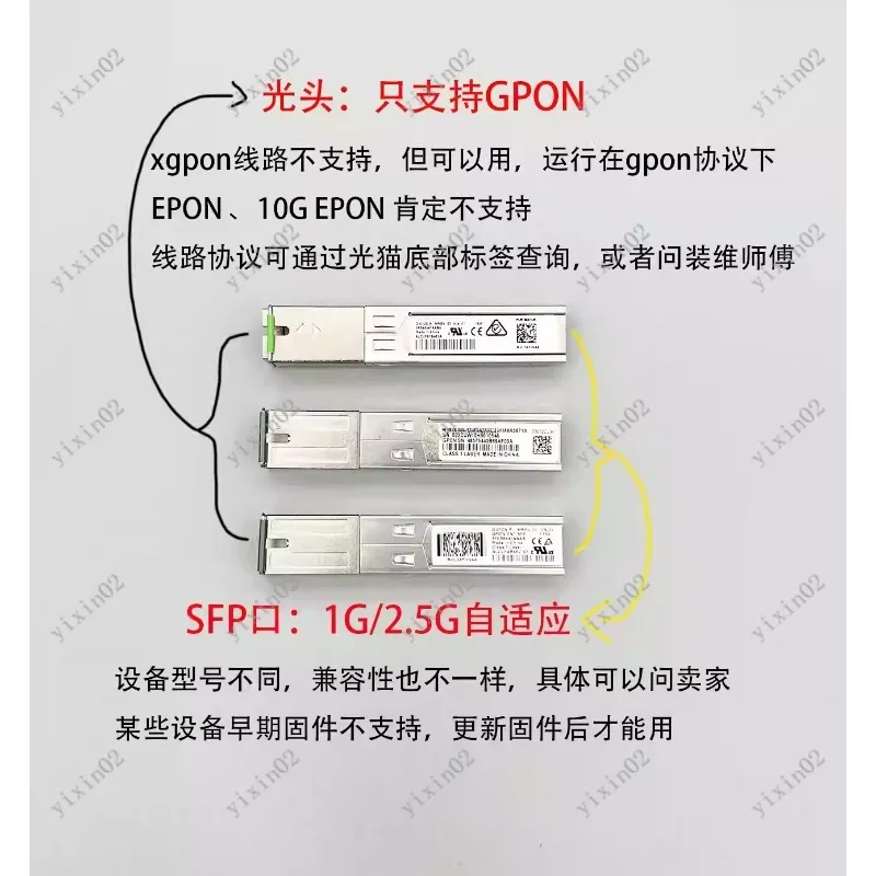 

2.5G GPON SFP Optical Module for Huawei G-010S-A MA5671A with Heatsink And Adapter Cable Compatible Optical Network Equipment