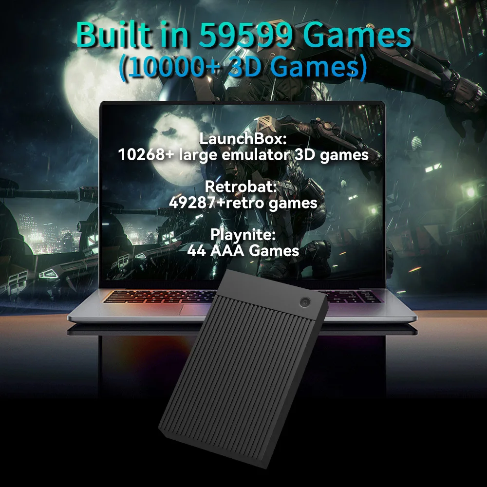 Hyper Base Mix 4TB Game Console for PS4/PS3/PS2/PS1/Switch System 3-in-1 Game HDD with 59559 AAA & 3D & Retro Games for Wins PC - view 5