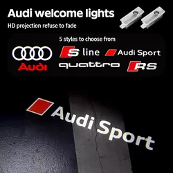 2Pcs Led Car Door Welcome Lights Audi Sport Sline Logo Projector Lamp For A4 B5 B6 B7 B8 A1 A3 A6 A5 A7 A8 Q3 Q5 Q7 TT S3 S6