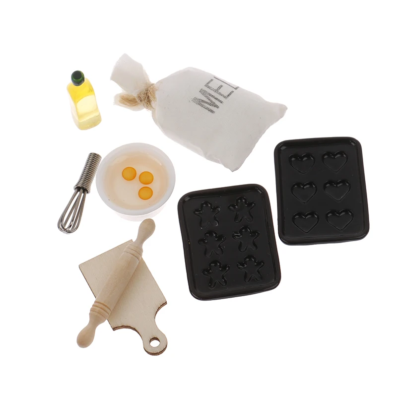 8 Stks/set 1:12 Poppenhuis Miniaturen Keuken Bakgereedschap Accessoires Speelgoed