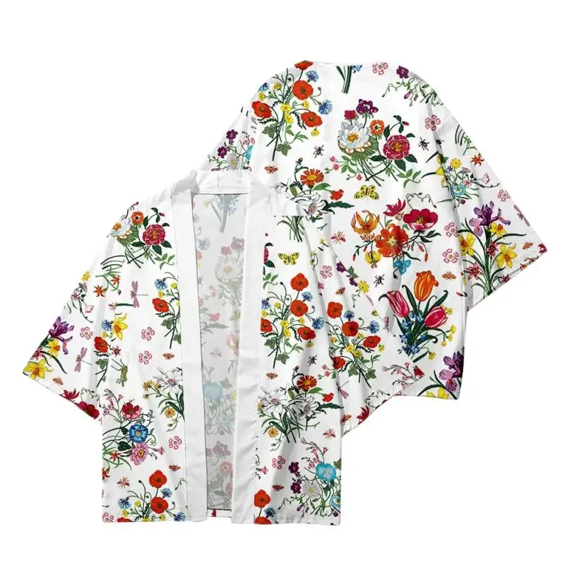 Новое традиционное женское кимоно в японском стиле с рисунком журавля, модный мужской кардиган, летний пляжный повседневный классический хаори в стиле Харадзюку