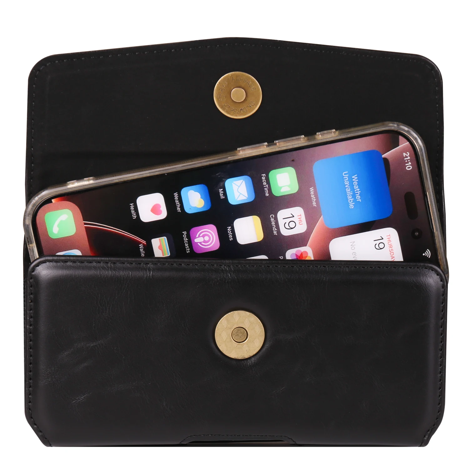 

Horizontal Universal Leather Phone Bag Waist Pouch with Card Slot for Samsung Galaxy S25 Ultra iPhone 17 pro Max Men's