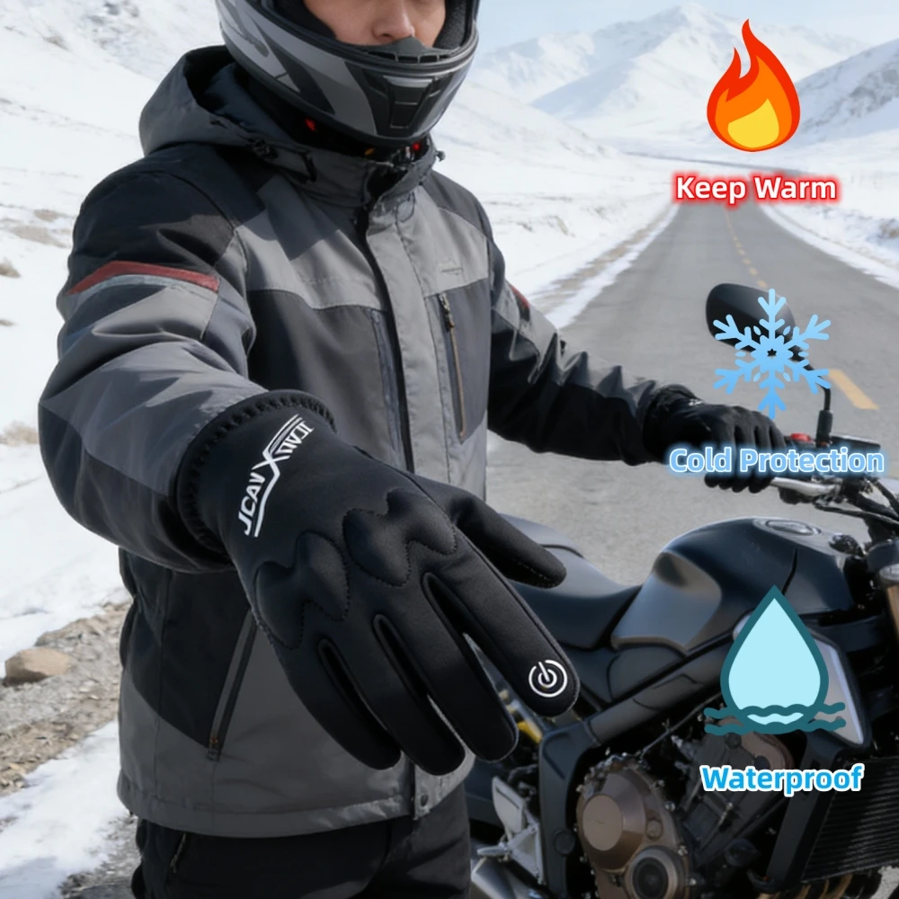 

Winter Waterproof Motorcycle Gloves: Warm Full Finger for Men Women Riding, Bicycle Cycling Outdoor Use
