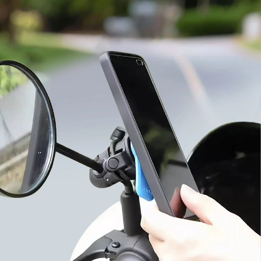 

Anti-Slip Shockproof Universal Mirror Phone Mount, Fast Install Secure Holder for Motorcycle Bicycle, Stable Secure Cell Phone