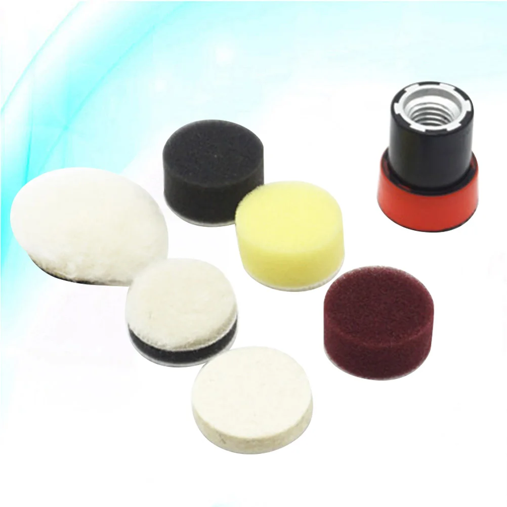 

7 PCS/Set Thread Medium Fine Sponge Car Cleaning Tool Buffing Pad Pads Kit Polishing