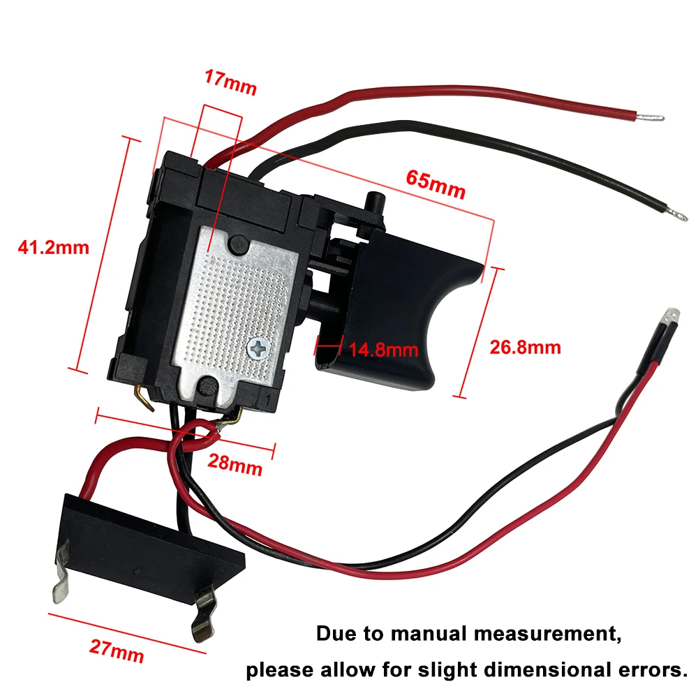 DC 7.2-24V Electric Drill Speed Controller Switch Lithium Battery Cordless Drill Speed Control Trigger Switch With Small Light