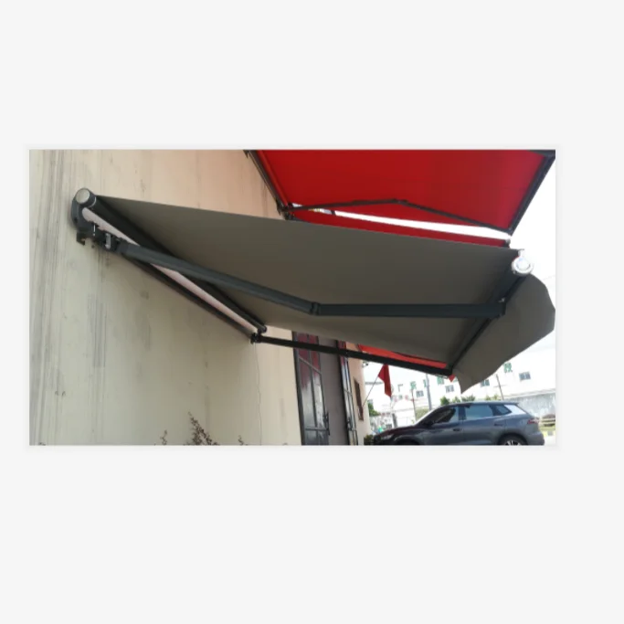 

2x1.5M Retractable Metal Tarp Awning Manual Motorized for Patio Balcony Door Terrace Deck