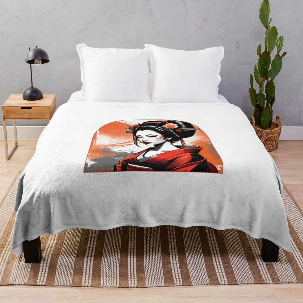 Elegant Geisha Heritage Throw Blanket Sofas wednesday Blankets