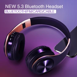 HIFI Stereo Earphones Bluetooth Headphone Music Headset FM and Support TF Card with Mic for Mobile XiaoM Iphone Sumsamg Tablet