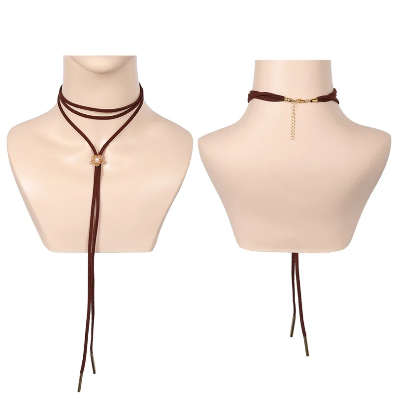 Aerith Necklace Cosplay Costume para Mulheres, Colar, Pescoço, Renda, Halloween, Carnaval, Interpretação de Papéis, Acessórios, Presentes, Adulto, Meninas