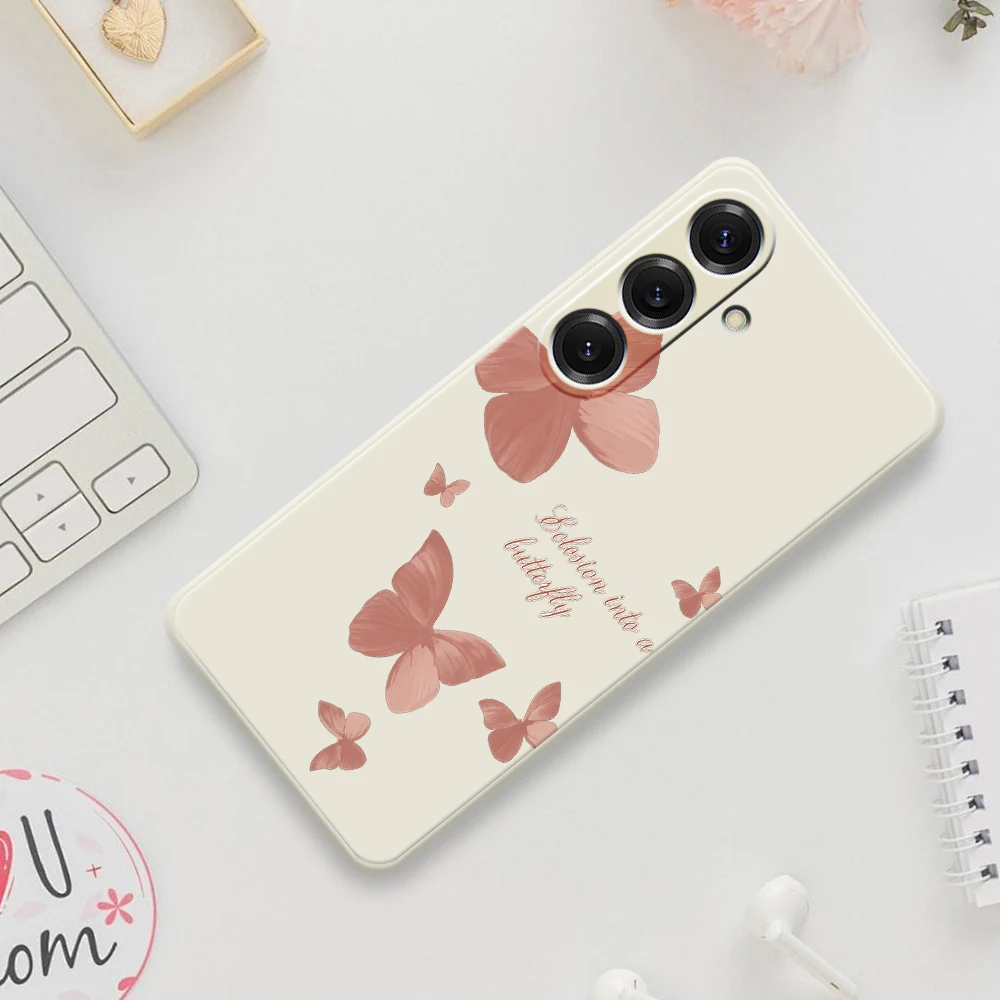 Butterfly Print Phone Case For Samsung Galaxy S25 S24 S23 S22 S21 S20 Ultra Plus S20FE S21FE S23FE S24 FE S10 Plus Soft Cover