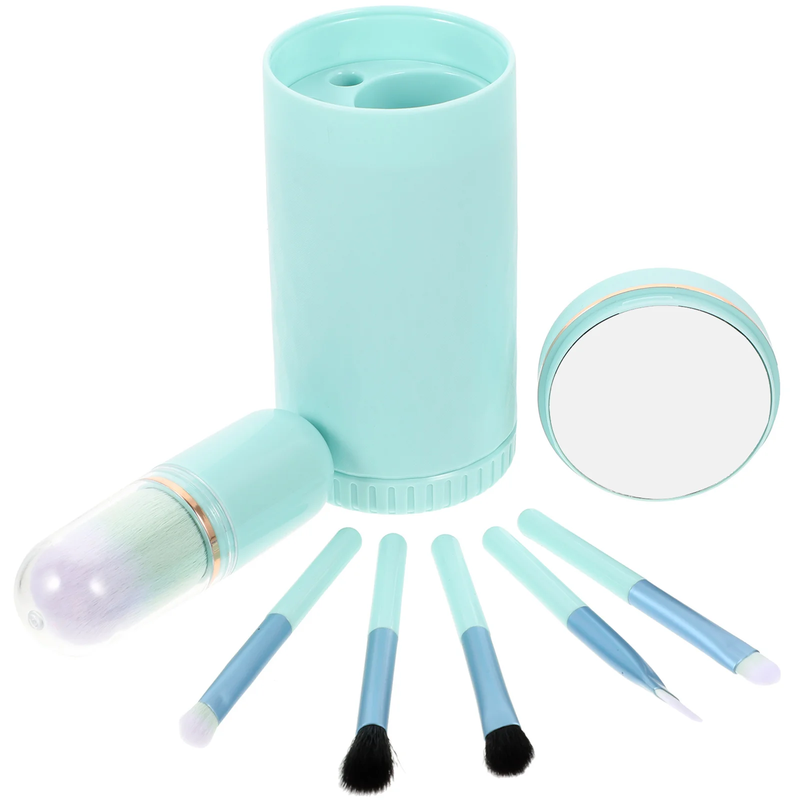 1 set di pennelli per trucco portatili Set di pennelli professionali per donne Applicatore per cipria in polvere per trucco da viaggio