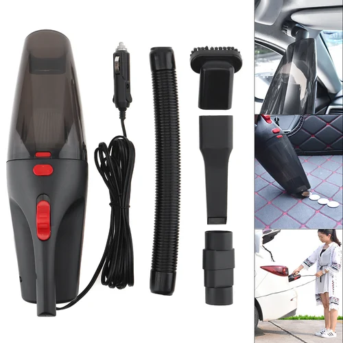 Aspirador de coche de 12V, 5M, 120W, portátil, húmedo, seco, de doble uso, Mini aspirador automático con filtro HEPA lavable, luz LED