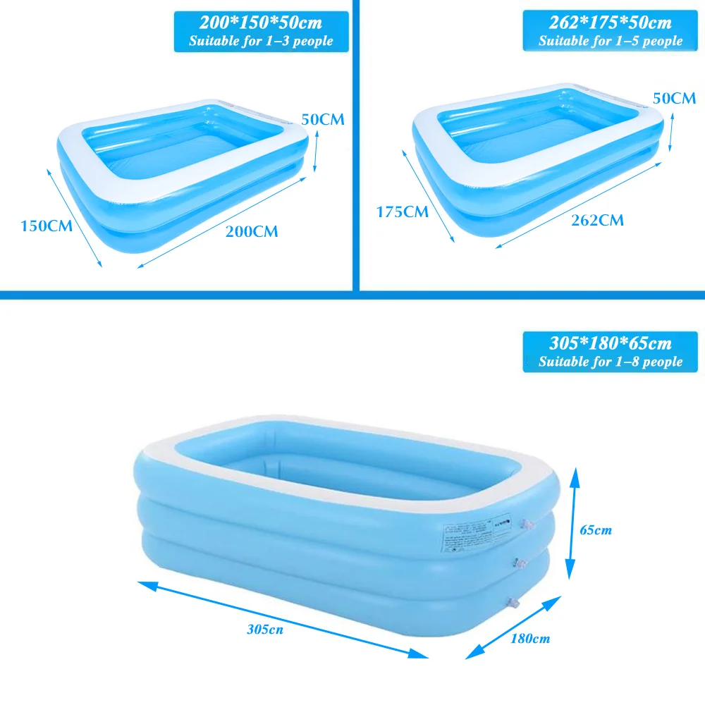 Grande piscina elettrica gonfiabile 2m 2.6m 3.05m giocattoli per bambini piscine per famiglie con cornice per bambini che fanno il bagno all\'aperto