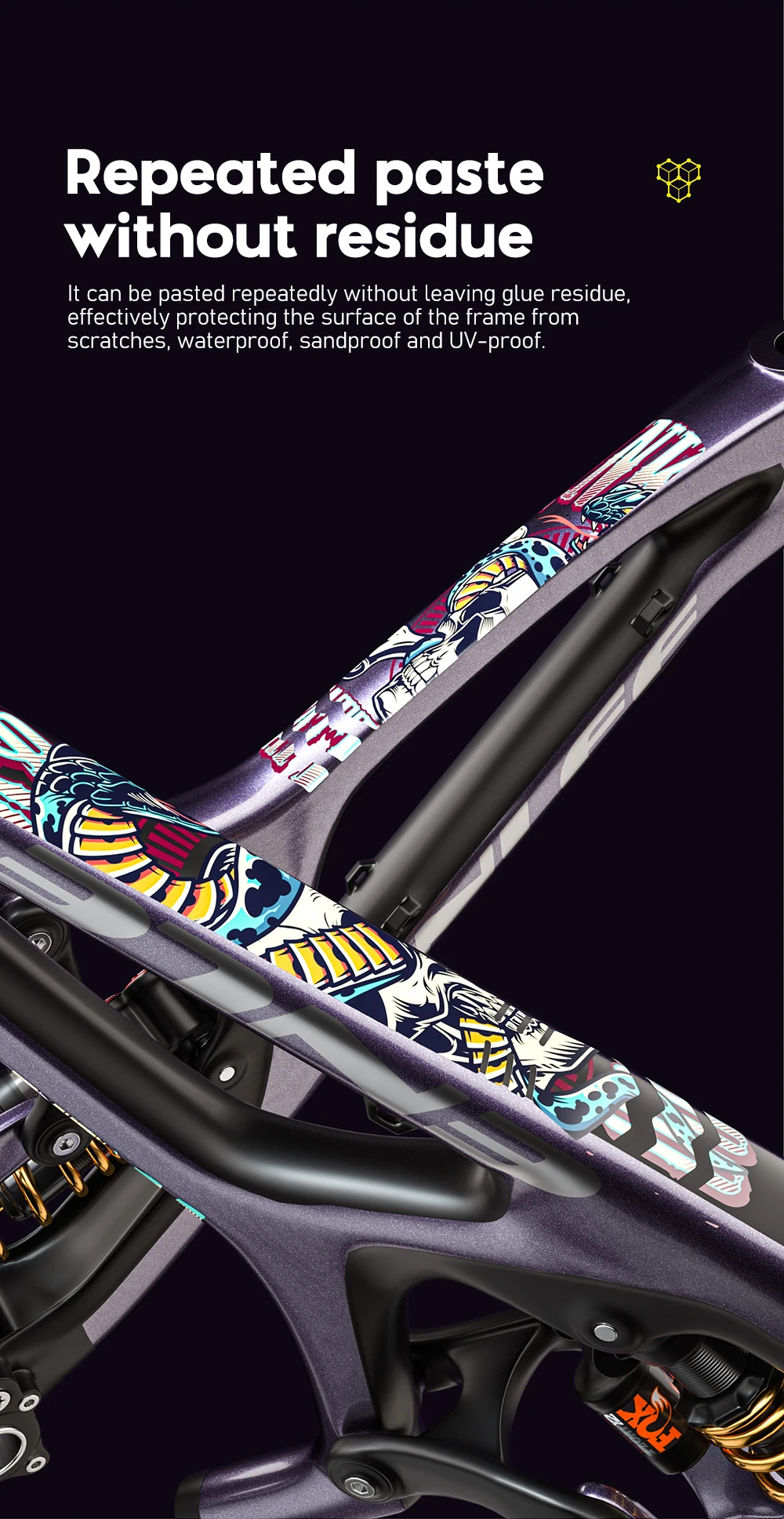 ENLEE TPU Fahrradrahmenschutz, kratzfest, Fahrradschutzfolie, Fahrradschutz, dicker Aufkleber, starkes, verbessertes Material – Detail 5