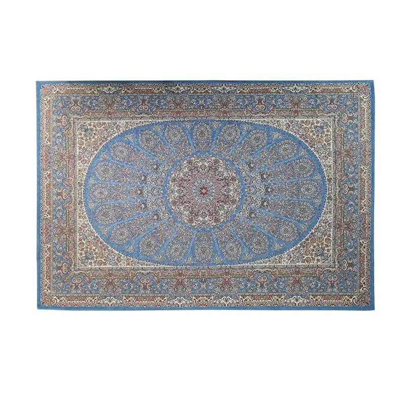 Retro blue Persian Carpet European Jacquard Bedroom Rug Luxury Woven Living Room Large Area Rugs Carpets Floor Balcony Rugs