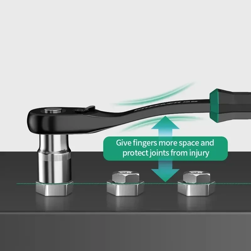 Imagem -03 - Multi-function Drive Ratchet Chave Soquete Faça Você Mesmo Ferramenta de Mão Ratchet Handle 90-tooth 2