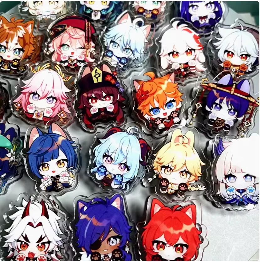 2024 Genshin Impact PP Clamp Kaedehara Kazuha Venti Hutao Aether Arataki Itto Anime Cute Cat Paw Acrylic  Bookmark Ledger Clip