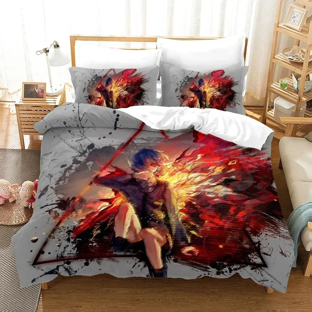 

3D Anime Tokyo Ghoul Printed Bed Set Duvet Cover Pillowcase Bedding Set Bed Linen Sheet Quilt Cover Full Queen King Size