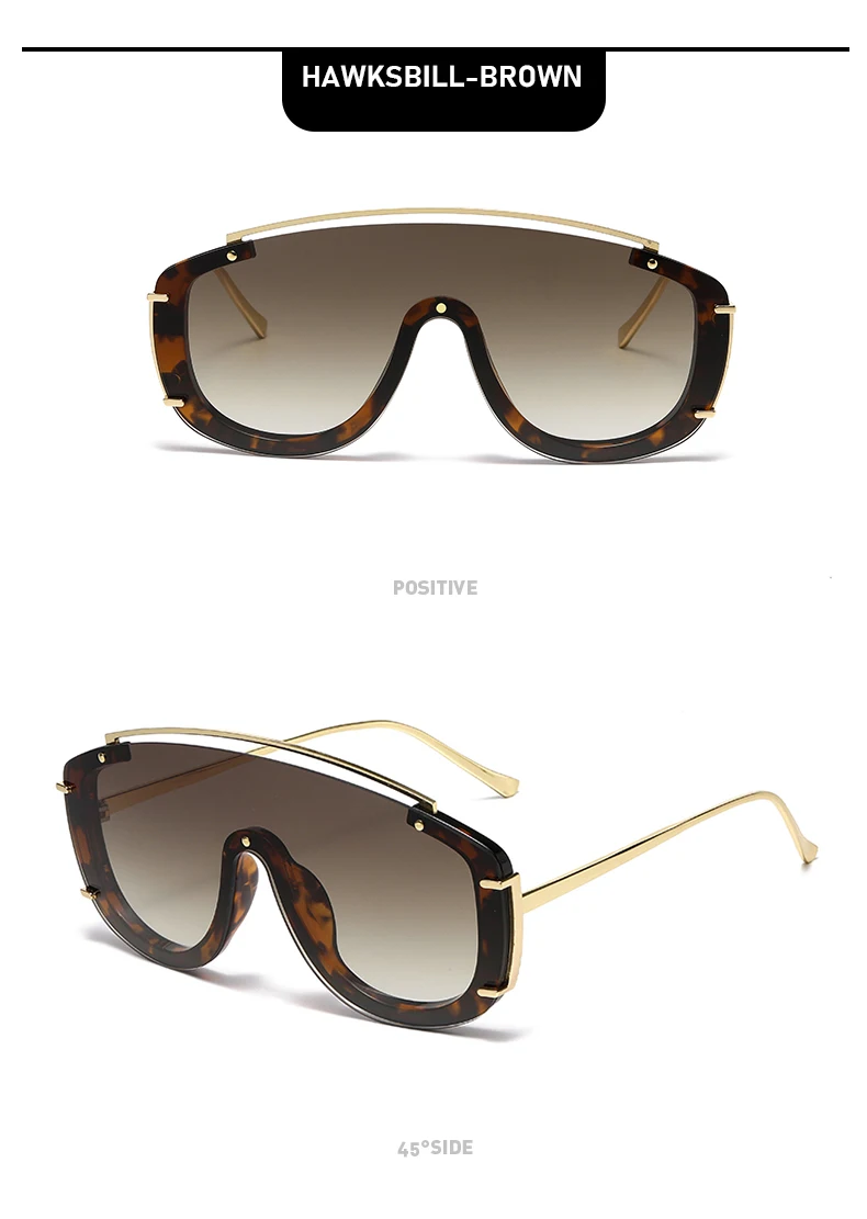 Neue Stil Metall Großen Rahmen Einteilige Farbe Sonnenbrille Personalisierte Moderne Mode Straße Fotografie Sonnenbrille Für Frauen 3092 – Detail 15