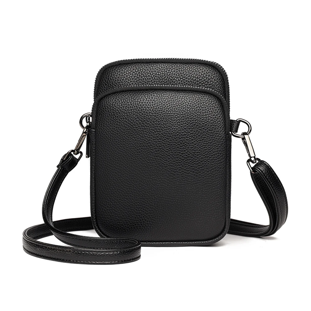 

Кошелек унисекс с несколькими карманами на молнии, маленький мессенджер из искусственной кожи с регулируемым ремешком на плечо для сотового телефона, для женщин и мужчин