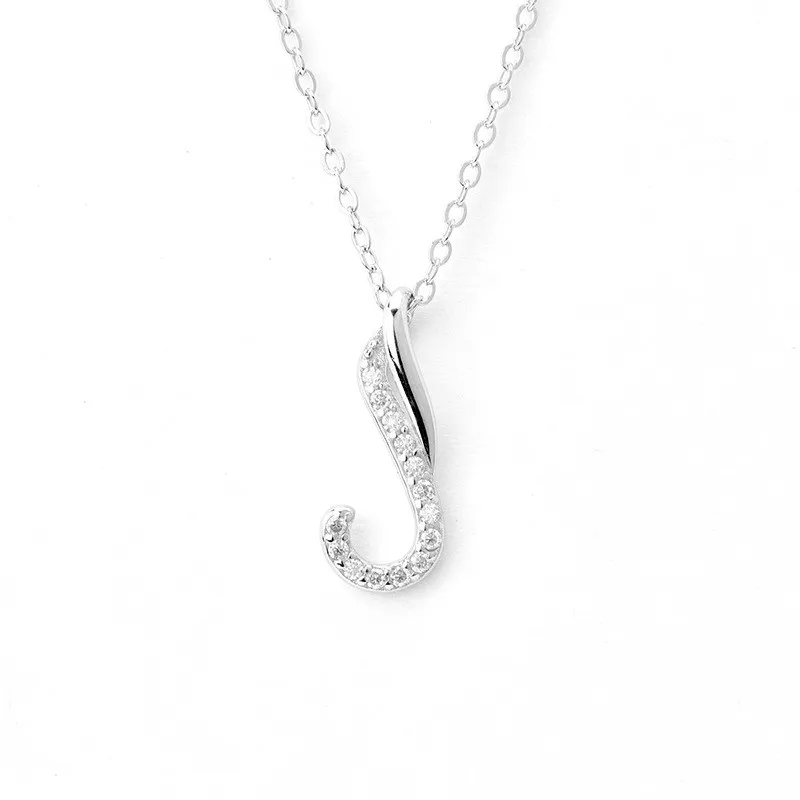 

ZFSILVER Classic Moissanite Note Design Letter J Necklace 925 Sterling Silver For Charms Women Fashion Party Jewelry Gift XMA049