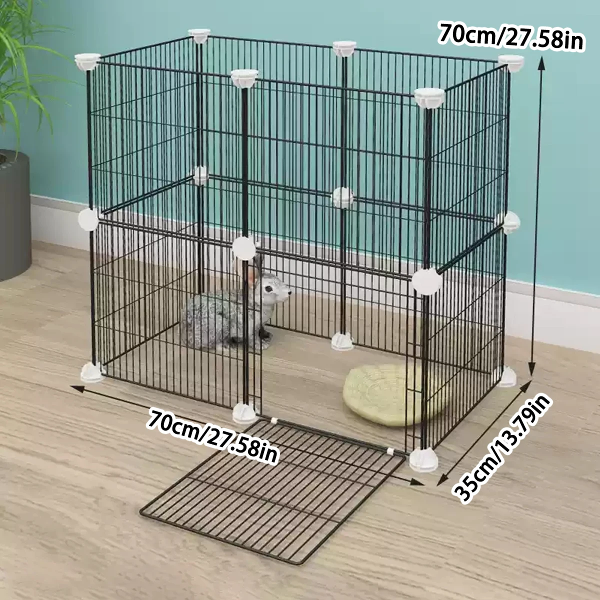 

Dog Fence Pet Cage Small Dog Guardrail Home Indoor Teddy Dog House with Toilet Area Iron Mesh Fence