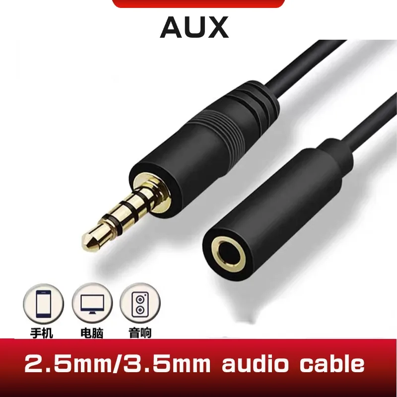 3.5mm 2.5mm Male Plug/Female Jack to Bare Wire Open End TS Mono/3 Pole/4 Pole TRRS Stereo Plug Jack Connector Audio Cable