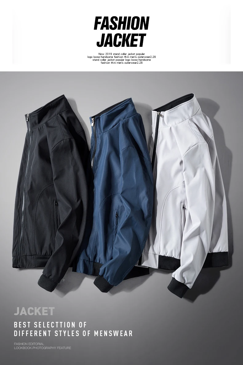 Осенняя новая куртка с воротником-стойкой, мужская повседневная модная куртка, весенне-осенняя мужская бейсбольная куртка, осеннее платье