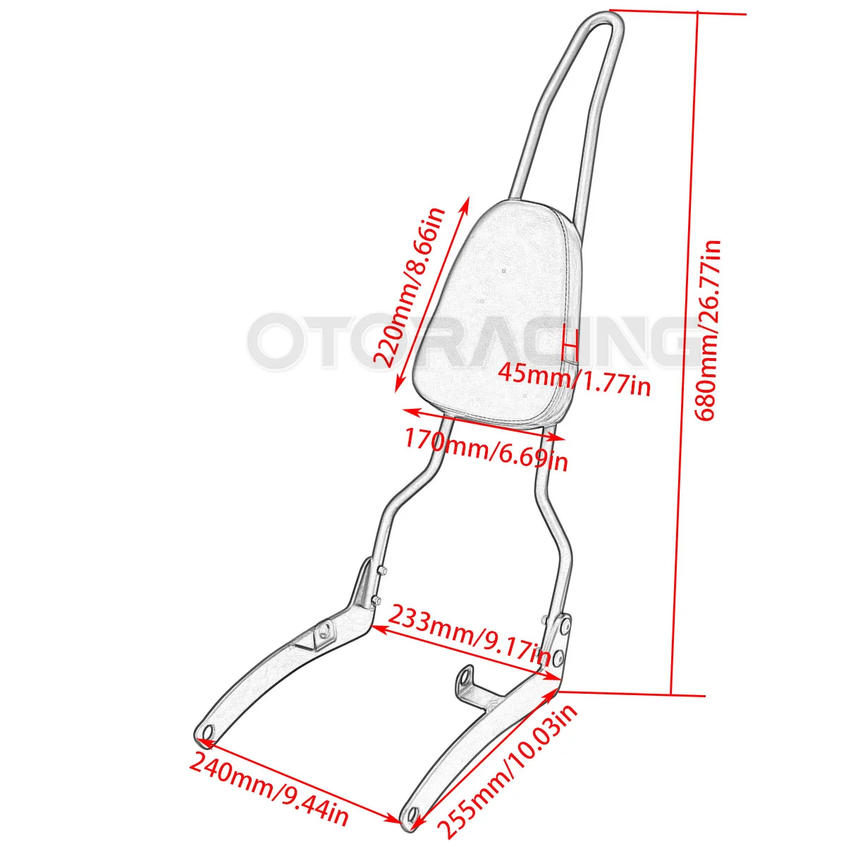 Motorcycle Rear Passenger Backrest Sissy Bar For Yamaha Virago XV535 XV400 XV 400 535 All Years