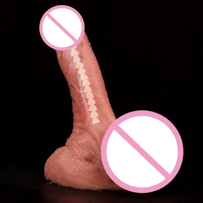 Double hardness liquid silicone simulation keel penis with large suction cup for men and women, cock, adult sexual products