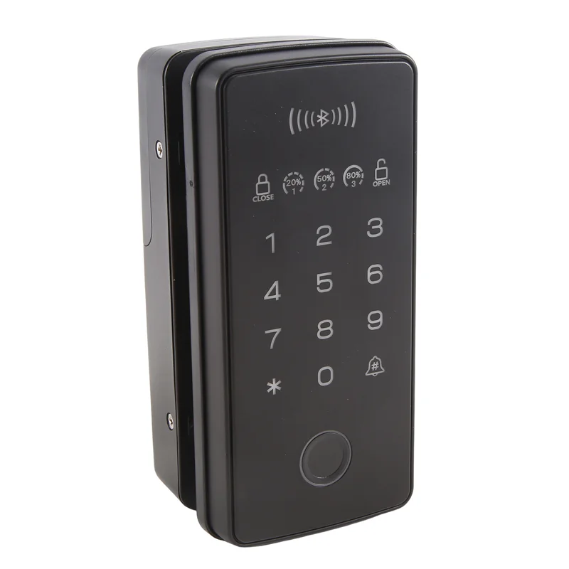 

-AT52 Framed Double Door No Hole Glass Door Fingerprint Lock Password Swipe Card Metal Wooden Door Combination Lock