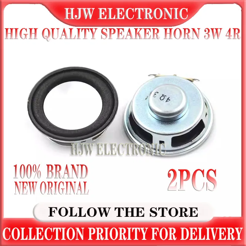 2PCS/Lot High Quality Speaker Horn 3W 4R Diameter 4CM Mini Amplifier Rubber Gasket Loudspeaker Trumpet White