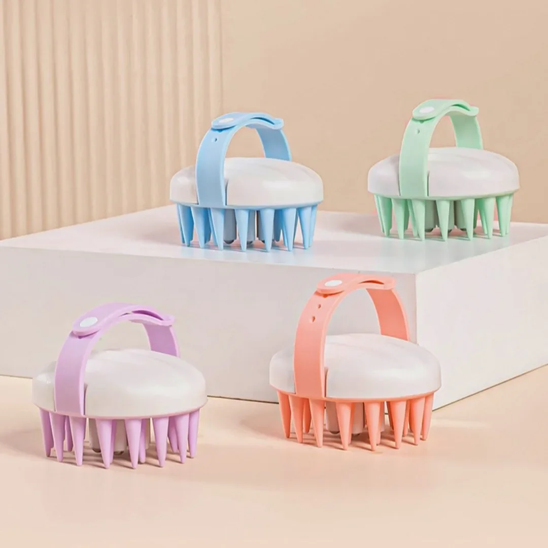 

Silicone Scalp Massage Shampoo Brush Head Scalp Comb With Massage Ball Bath Brush For Dandruff Removal Salon Hairdressing Tools