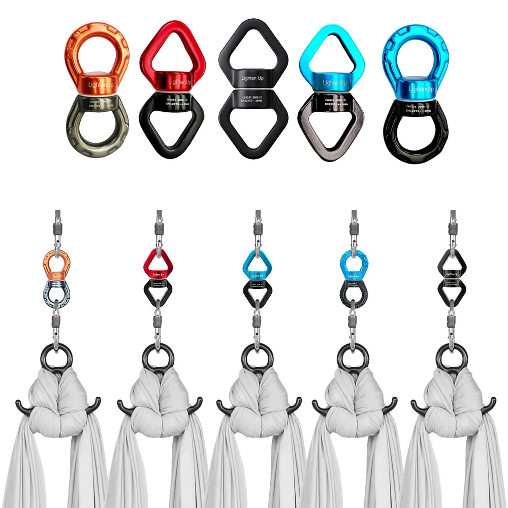 Großhandel 30KN Outdoor Klettern Karabiner Schwenk Stecker Universal Gimbal Ring Yoga Schaukel Hängematte Seil Schwenk Rotation – Detail 6