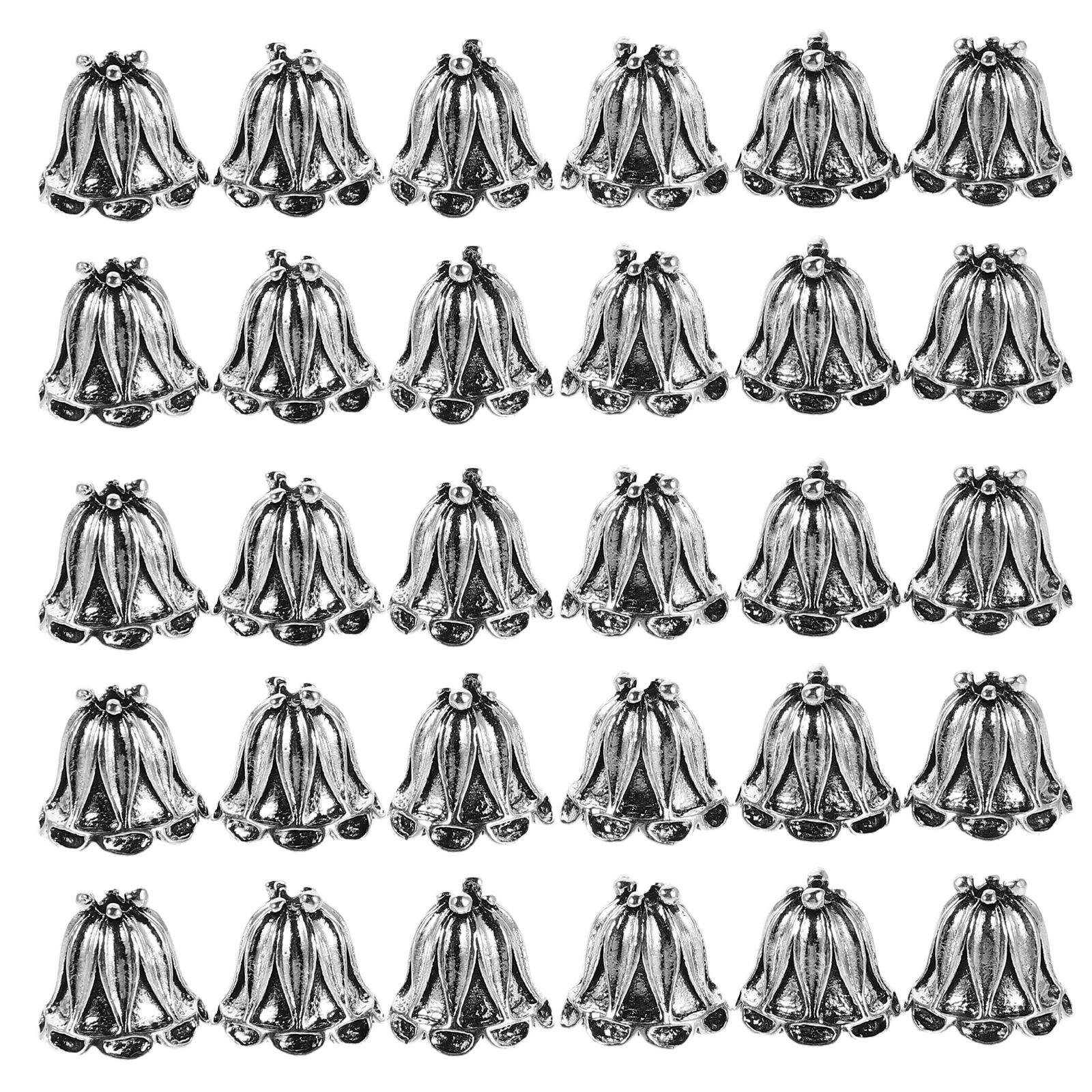 

50 Pcs Retro Accessories Jewelry Bead Caps for Making Decorative Alloy Charms Gasket Spacer Beads DIY Necklace Bracelet Flower