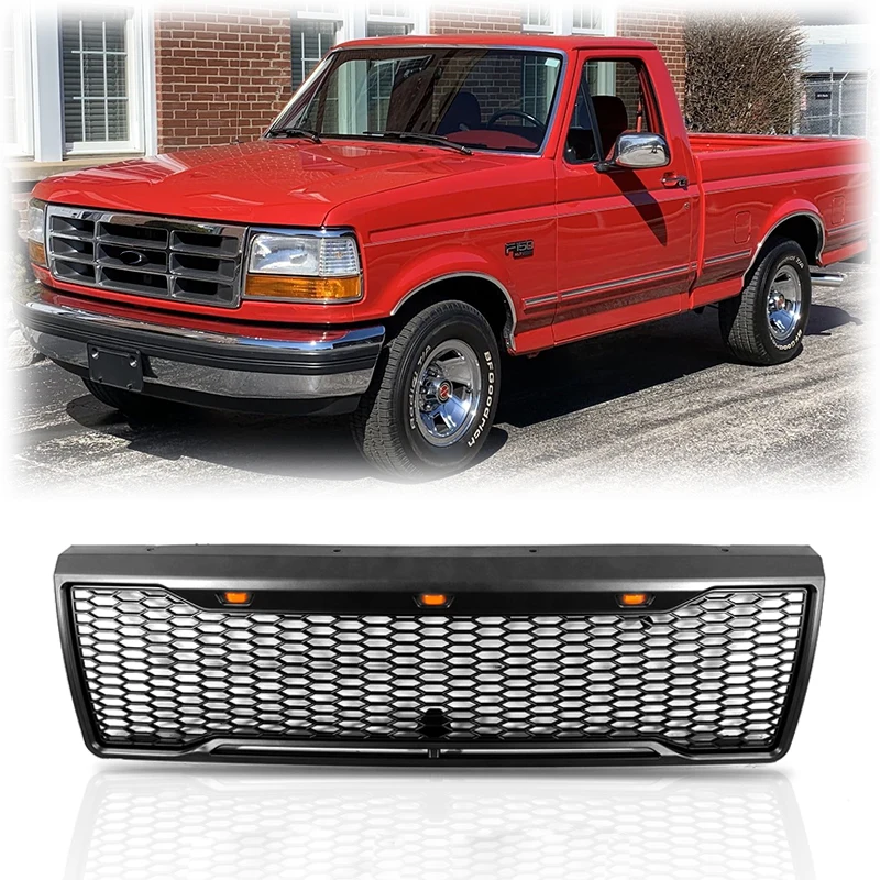 

Spedking Hot Sales Matte Black Front Mesh Style Raptor Car Front Grille For FORD F150 1992-1996 Car Grille