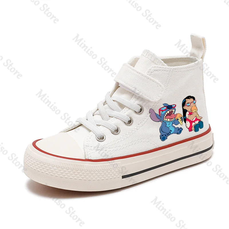 Canvas Children Print summer Sport Boys Tennis Shoes Kids Girls Lilo Stitch High-top spring Disney Casual Cartoon comfort Shoes