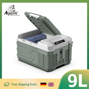 Alpicool NL9 9L Kulkas Portabel 12V / 24V Kulkas Mobil Kecil 100V ~ 240V Steker Pendingin Listrik AC di Freezer Mini untuk Berkemah 8 kulkas mini teh pearl boba penjualan terbaik - №