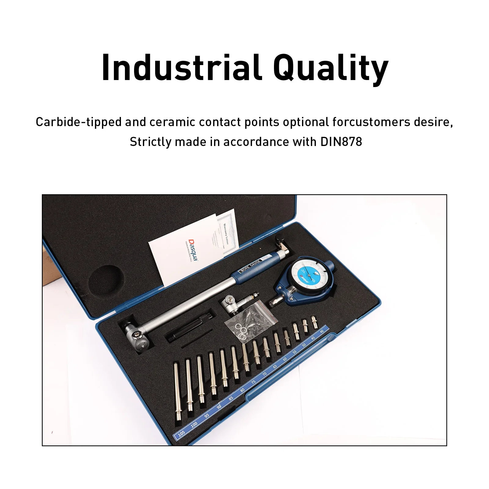 Extra Long Range 35-160mm Alexometer Dial Bore Gauge Set for Deep Engine Cylinder Measurement with Carbide Anvils