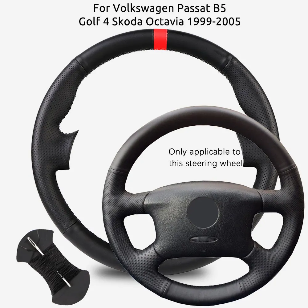 

Индивидуальный плетеный чехол на руль автомобиля для Volkswagen Passat B5 Golf 4, Skoda Octavia 1999-2005, сшитая вручную накидка на руль