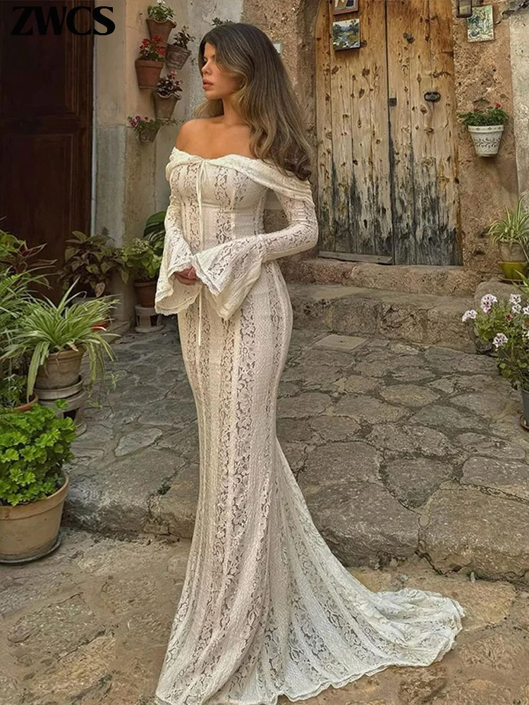 Elegant Lace Off-Shoulder Maxi Dress with Flared Sleeves: My Real  Experience Wearing It to Three