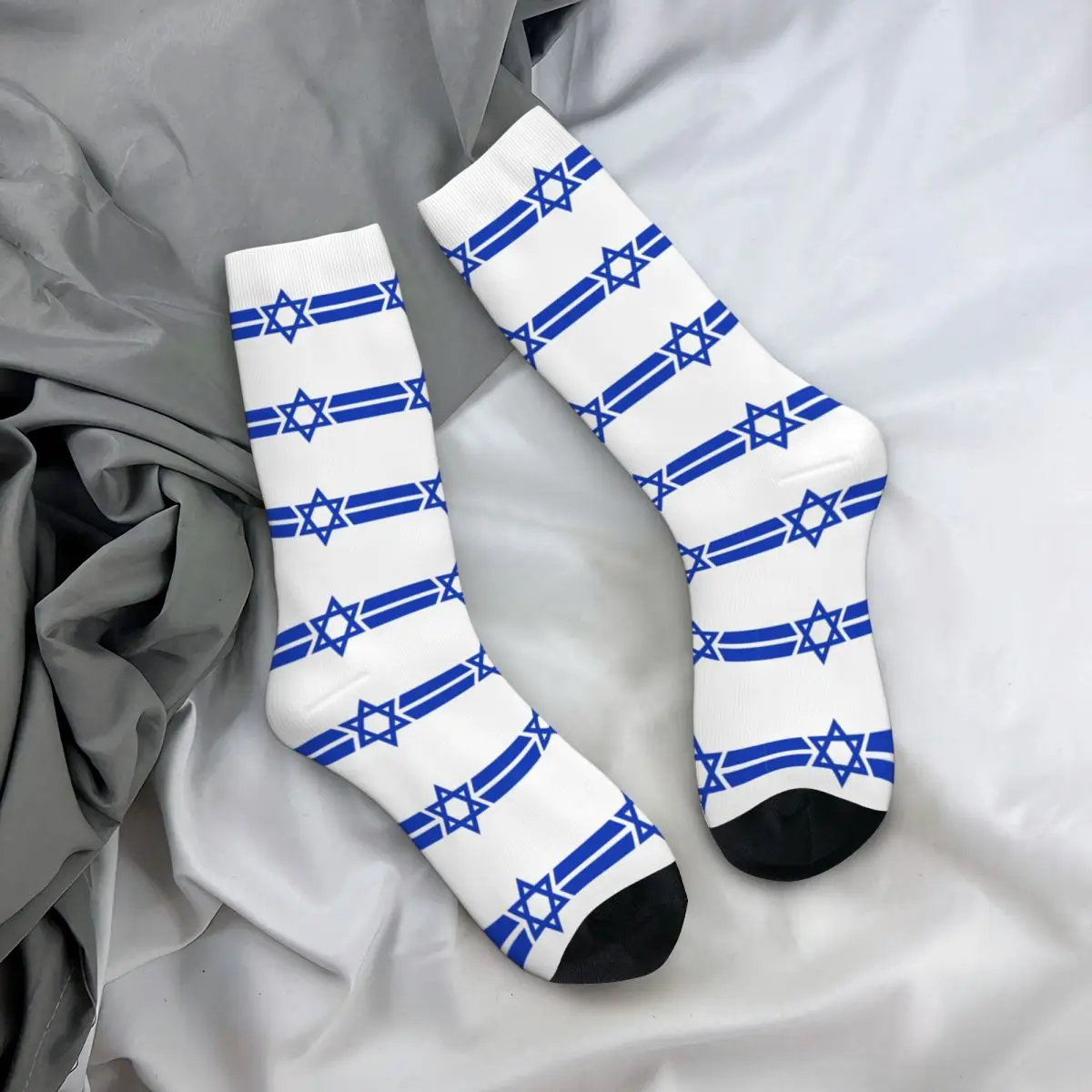 Calcetines deportivos divertidos de Estrella de David, Bandera de Israel, de poliéster, absorbentes del sudor, Unisex