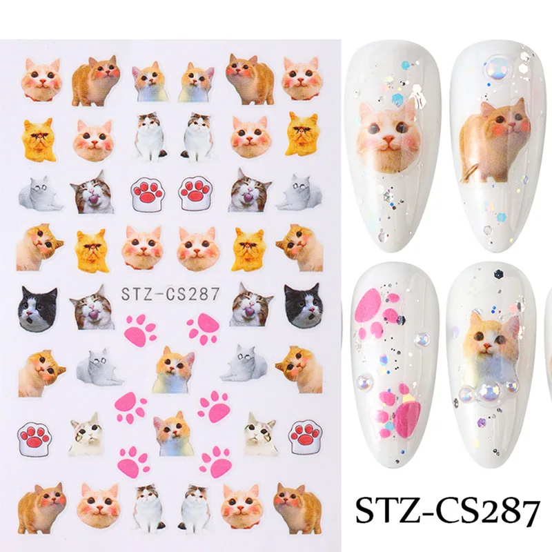 5D Sticker Lily Flower Nail Decals Jelly Nail Art Decorations Acrylic Adhesive Gel Sliders Summer Stickers Manicure Accessories