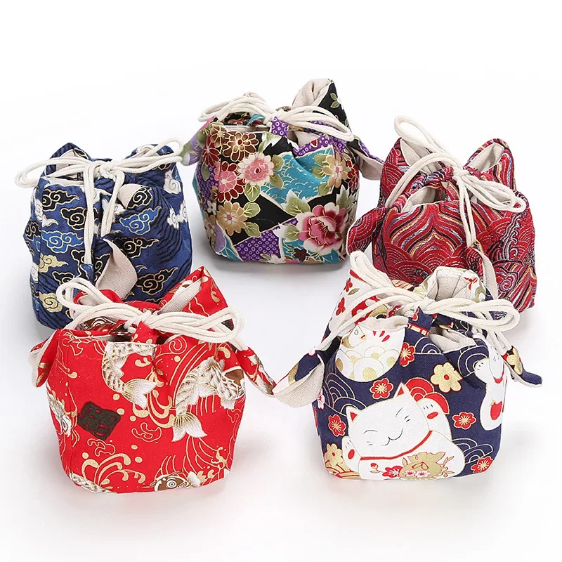 Teaware Storage Bag Portable Outdoor Multi-usage Trave Tea Cups Master Teacup Drawstring Cotton Cloth Pouch Gift Decor Bag 2025