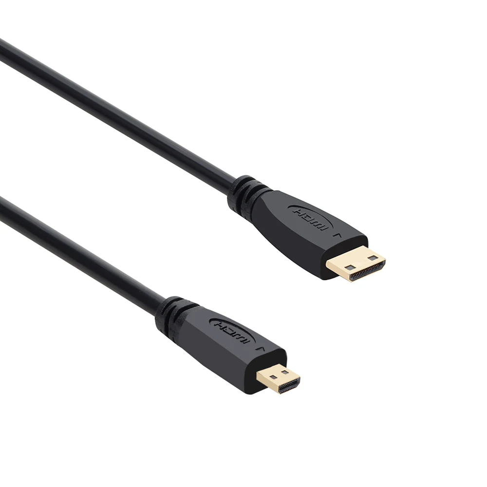 Micro HDMI Mini HDMI-kompatybilny z Micro HDMI przewód połączeniowy HD wideo Mini HD przewód do konwersji 0.3m 1m 1.8m