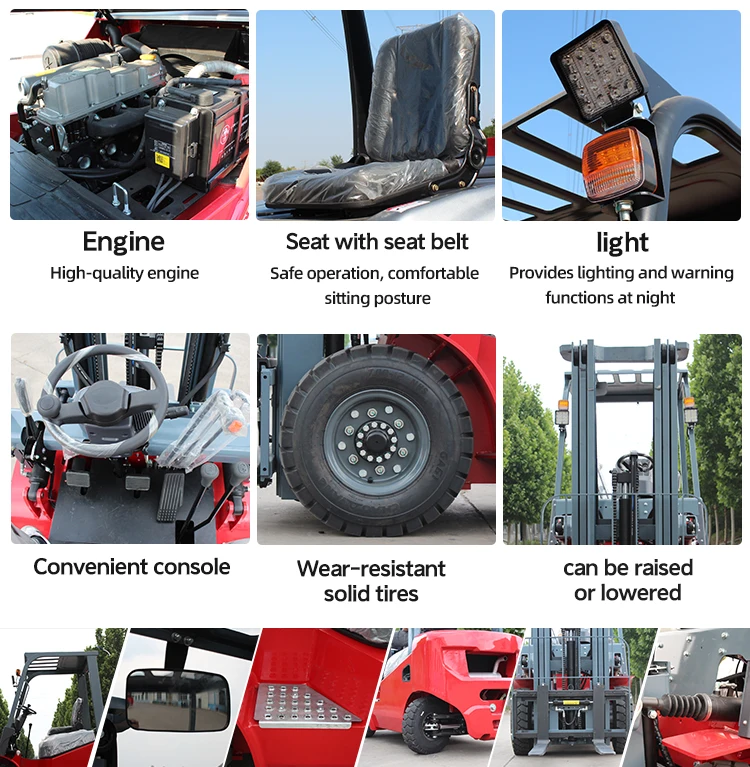 Heißer Verkauf: 4-Rad-Diesel-Palettengabelstapler, Landwirtschaftlicher Dieselstapler, Lager-Container-Radstapler, Maßgefertigt – Detail 5