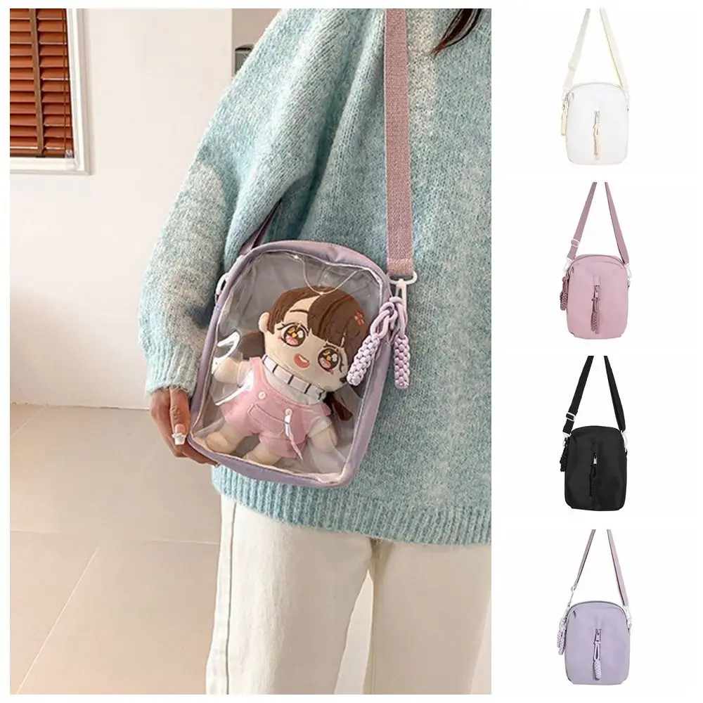 Funny Solid Color Kawaii Itabag Zipper Bag Wallet Transparent Bags Crossbody Bags Small Item Bag Shoulder Bag Girl