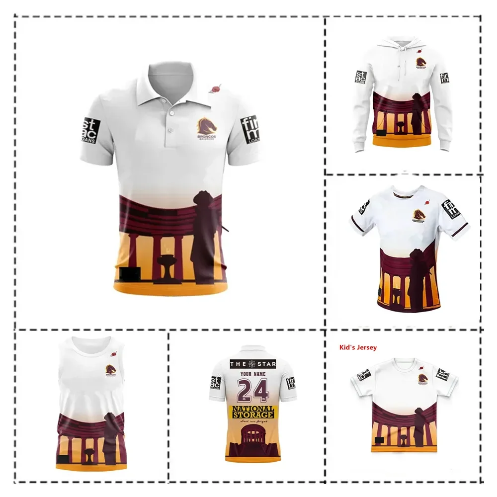 

2024 Brisbane Broncos Anzac Rugby Jersey Kids - Women's - Men's Size: S-5XL（Print Custom Name Number）