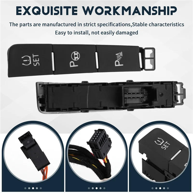 

For Golf 7 Compatible 5GG927238E Parking Assist Radar Tire Pressure Monitoring Switch Button With Wire